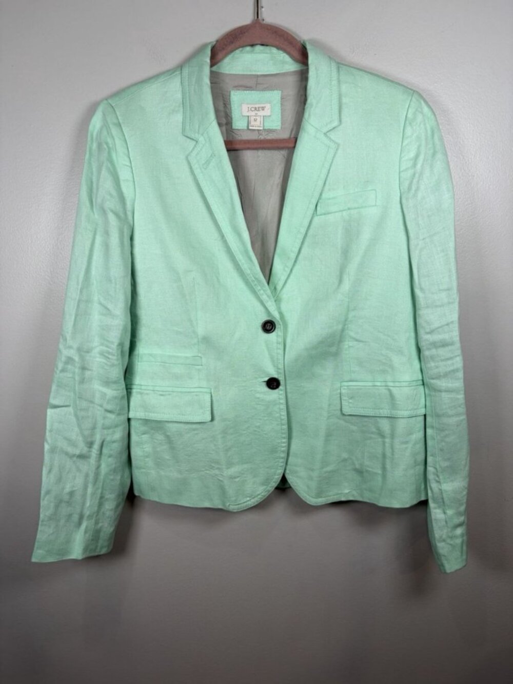 J. Crew Schoolboy Blazer Womens 12 Seafoam Linen Career Work Office